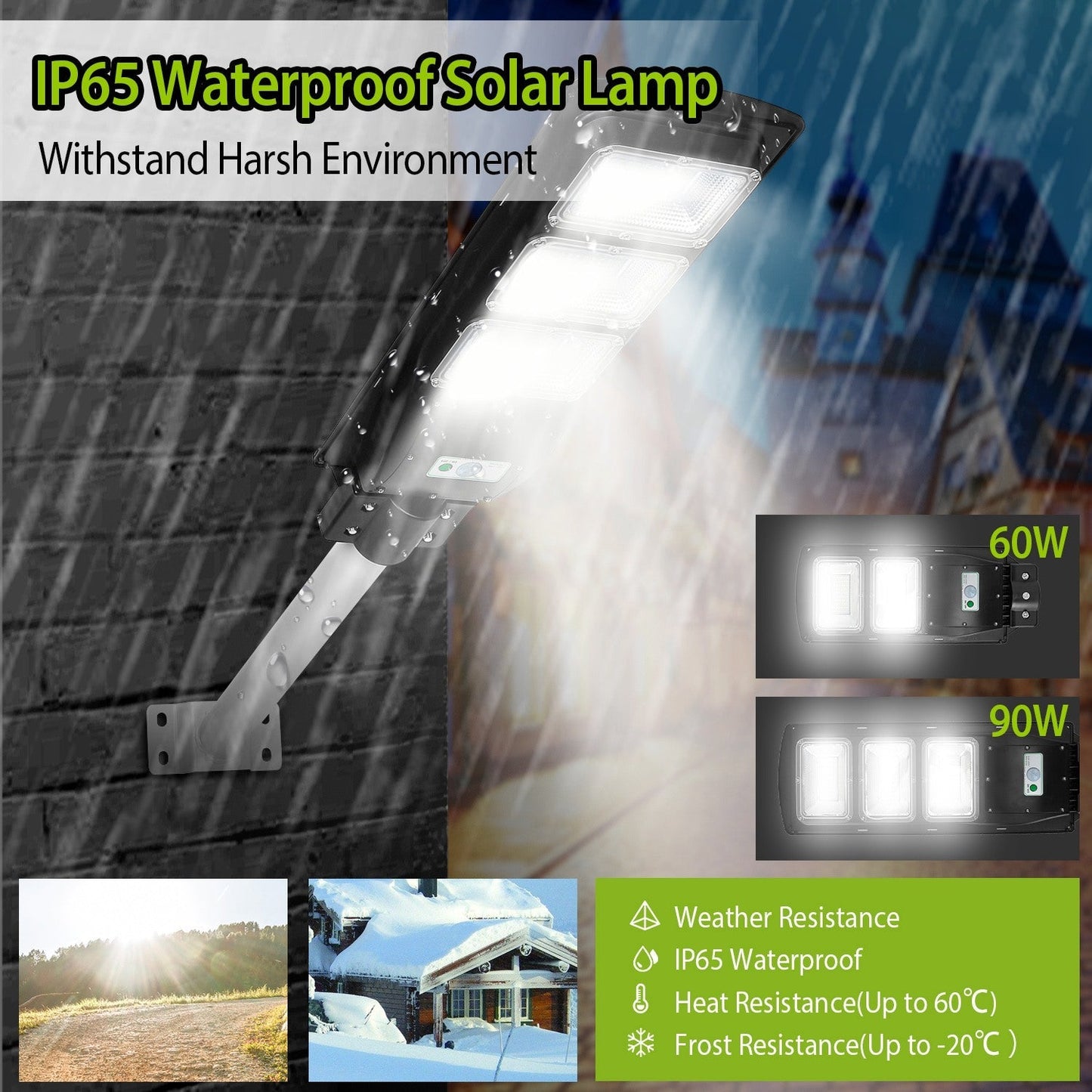 Solar Street Path Light with Radar Sensor - 180 LEDs