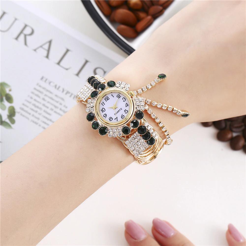 Montre Bracelet en Rhinestones de Luxe pour Femmes
