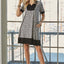 Vestido Corto de Manga Corta Ditsy Floral Plus Size Celeste