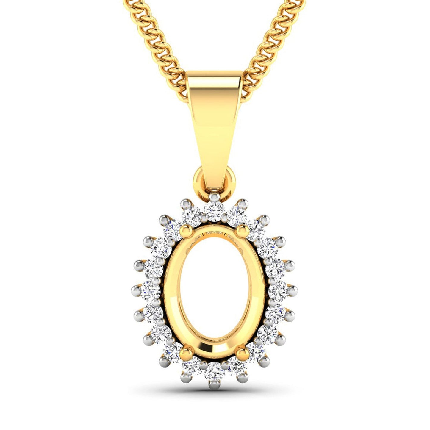 Colgante de Diamante Blanco Genuino de 0.13 Quilates en Oro Amarillo de 14K
