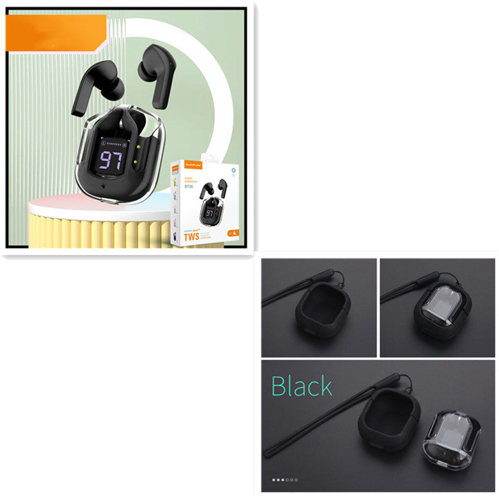 Mini Transparent Wireless Bluetooth Headset with Digital Display