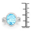 6.03 Carat Swiss Blue Topaz & White Topaz Sterling Silver Ring