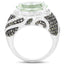 Anillo de Plata Esterlina con Amatista Verde y Diamantes de 5.98 Quilates
