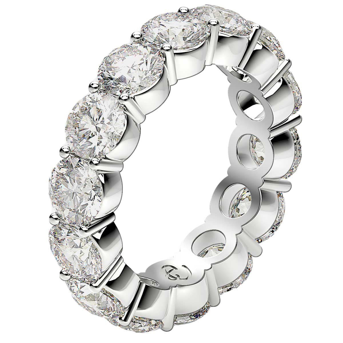 Bague Eternité en Diamant Lab Grown Taille Ronde en Or Blanc 14k