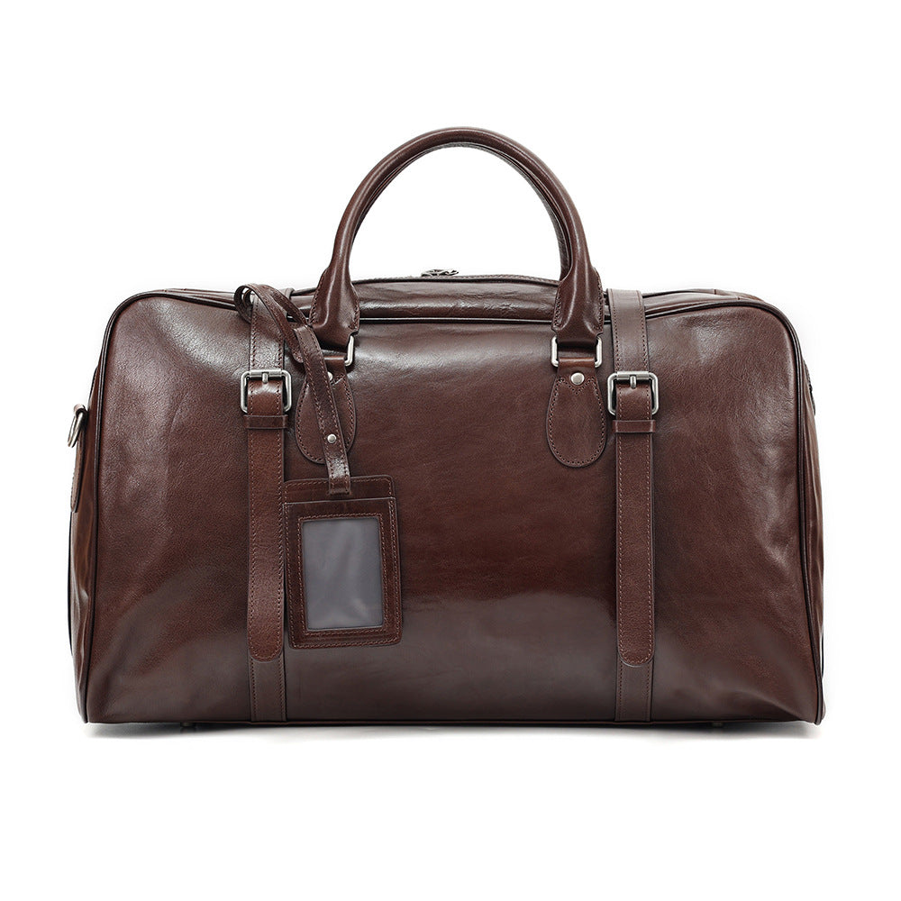 Sac de voyage en cuir rétro à main grande capacité