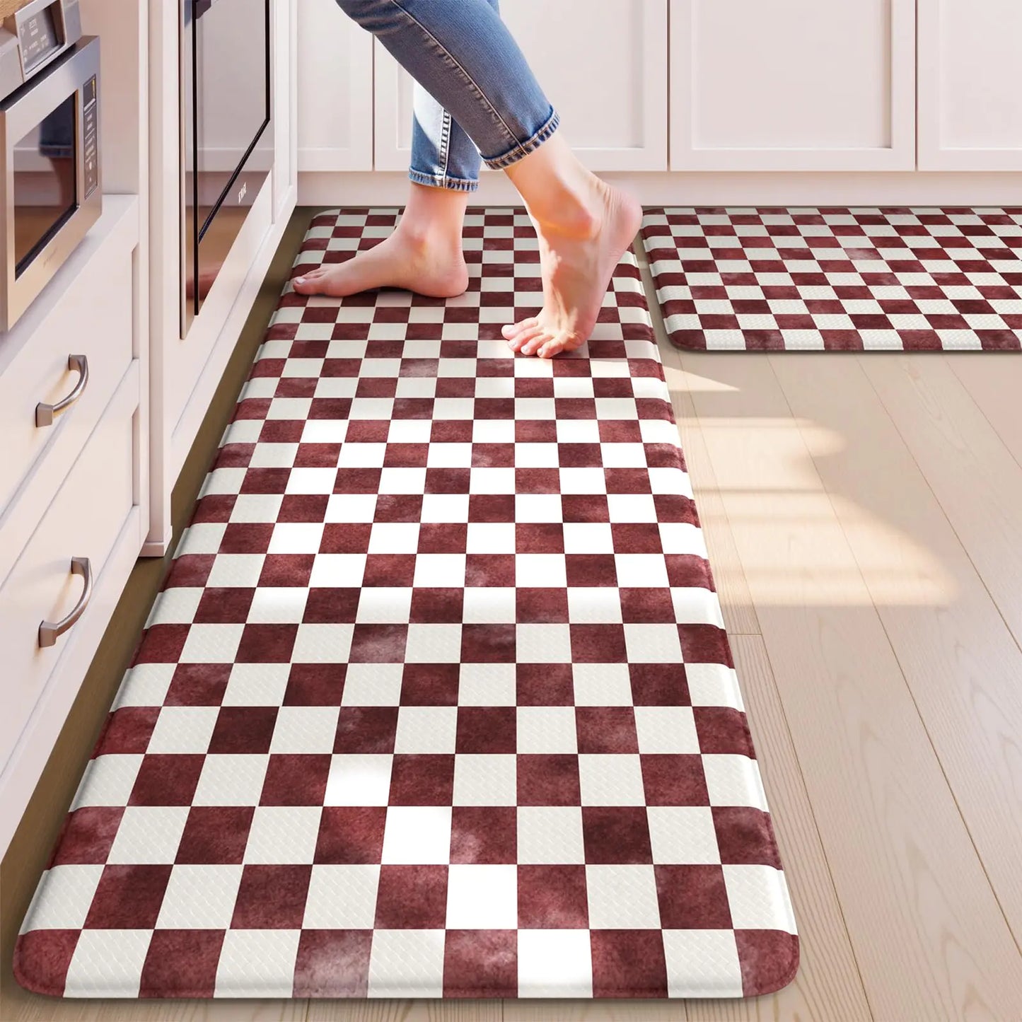 Ensemble de Tapis de Cuisine de Noël KIMODE - Tapis Rembourrés Anti-Fatigue