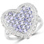 1.81 Carat Genuine Tanzanite and White Topaz Sterling Silver Ring