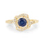 Anillo de Compromiso de Zafiro Azul y Diamante de 0.73 Quilates en Oro Amarillo de 14K