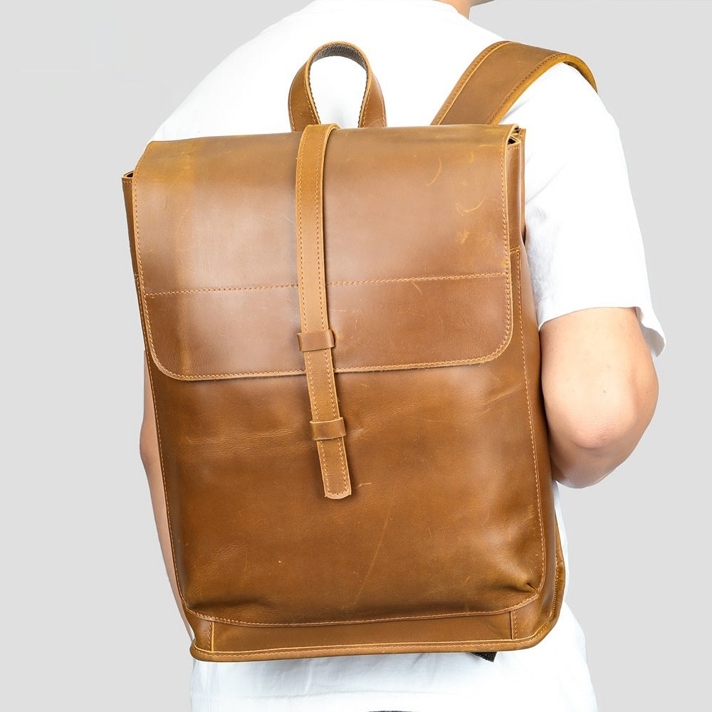 Sac à dos de voyage en cuir premium pour ordinateur portable