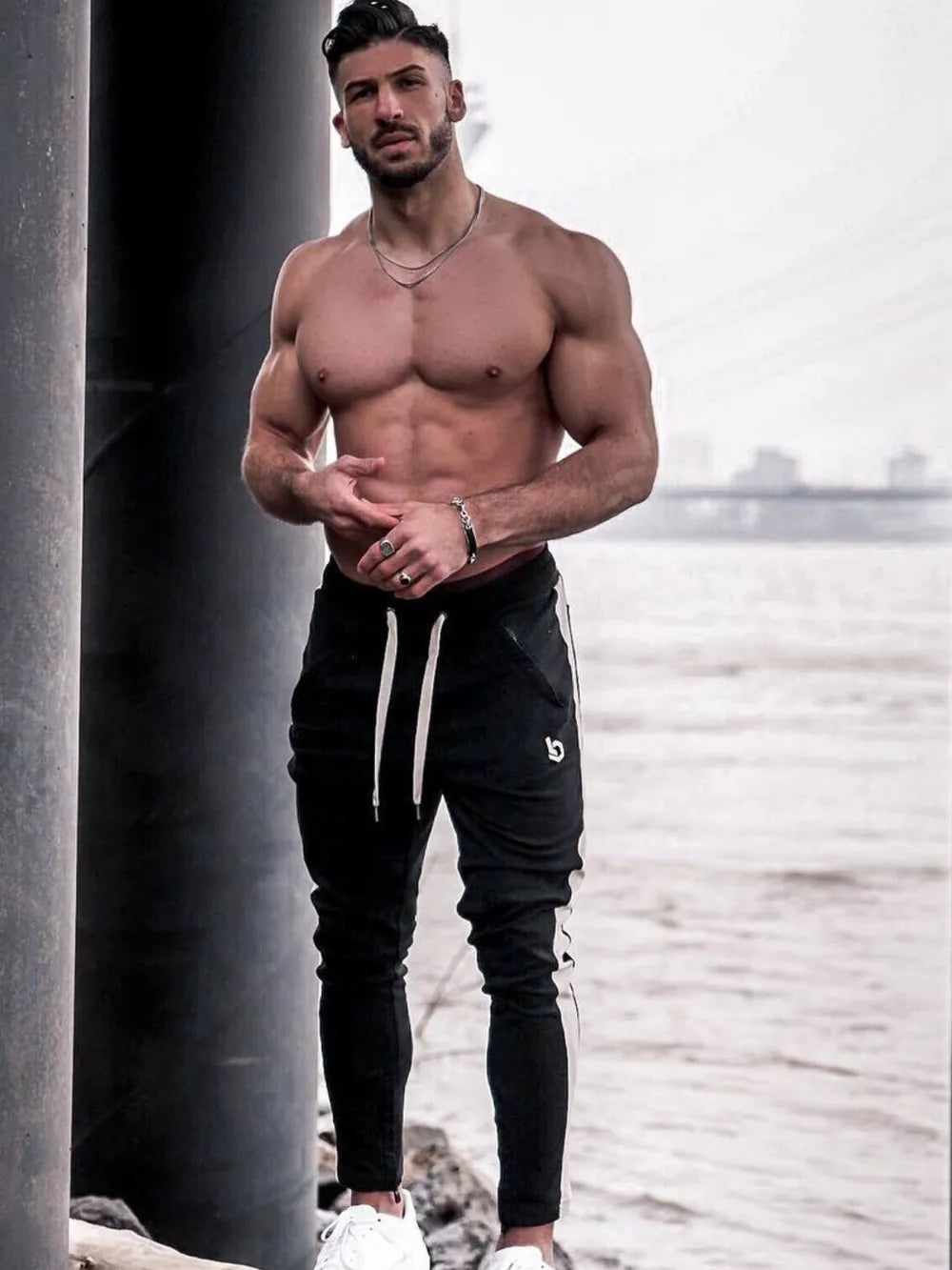 Pantalones Activos con Cordón para Hombre con Contraste