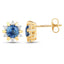 Pendientes de oro de 14K con zafiros azules genuinos y diamantes de 1.87 quilates