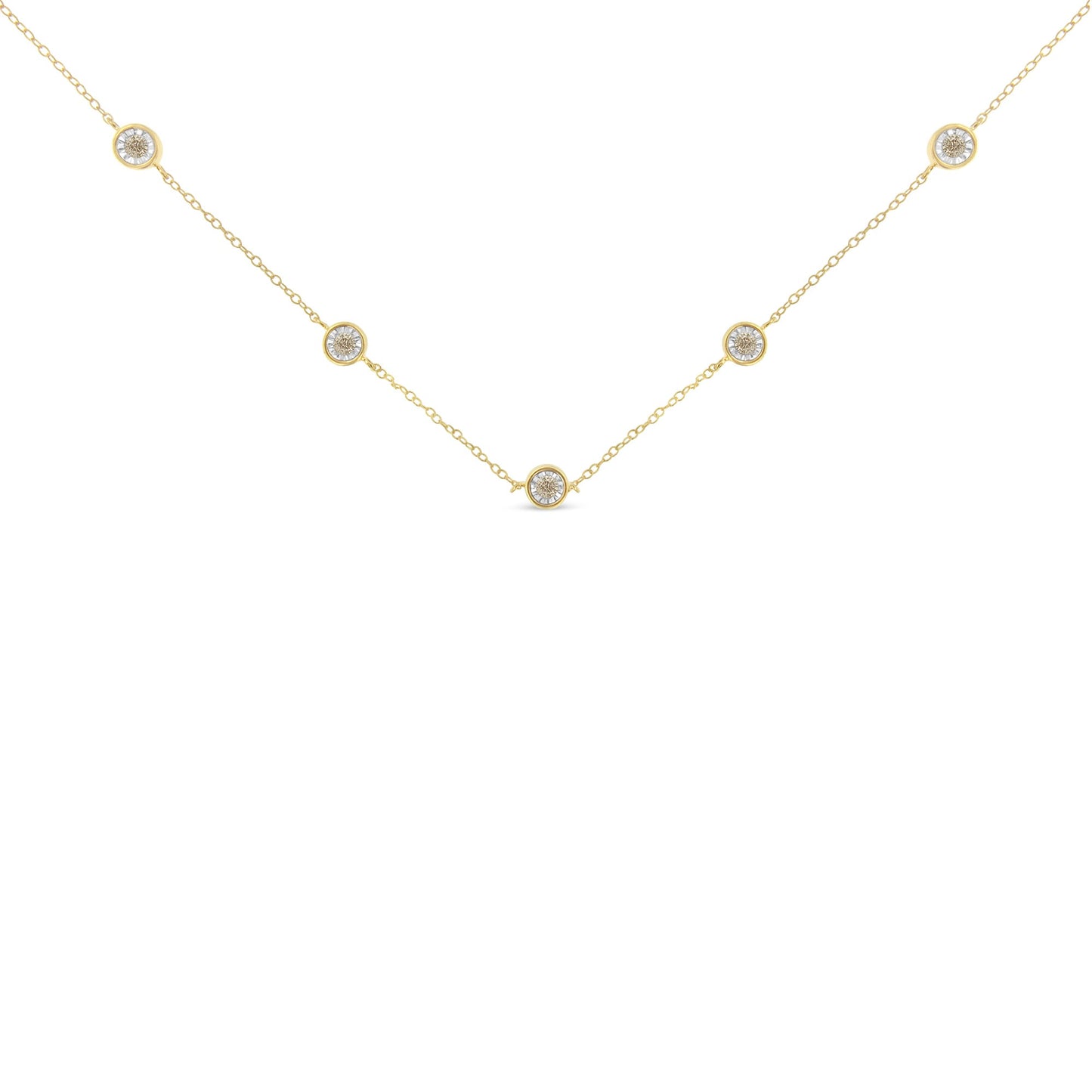 Collier en argent sterling plaqué or avec diamants