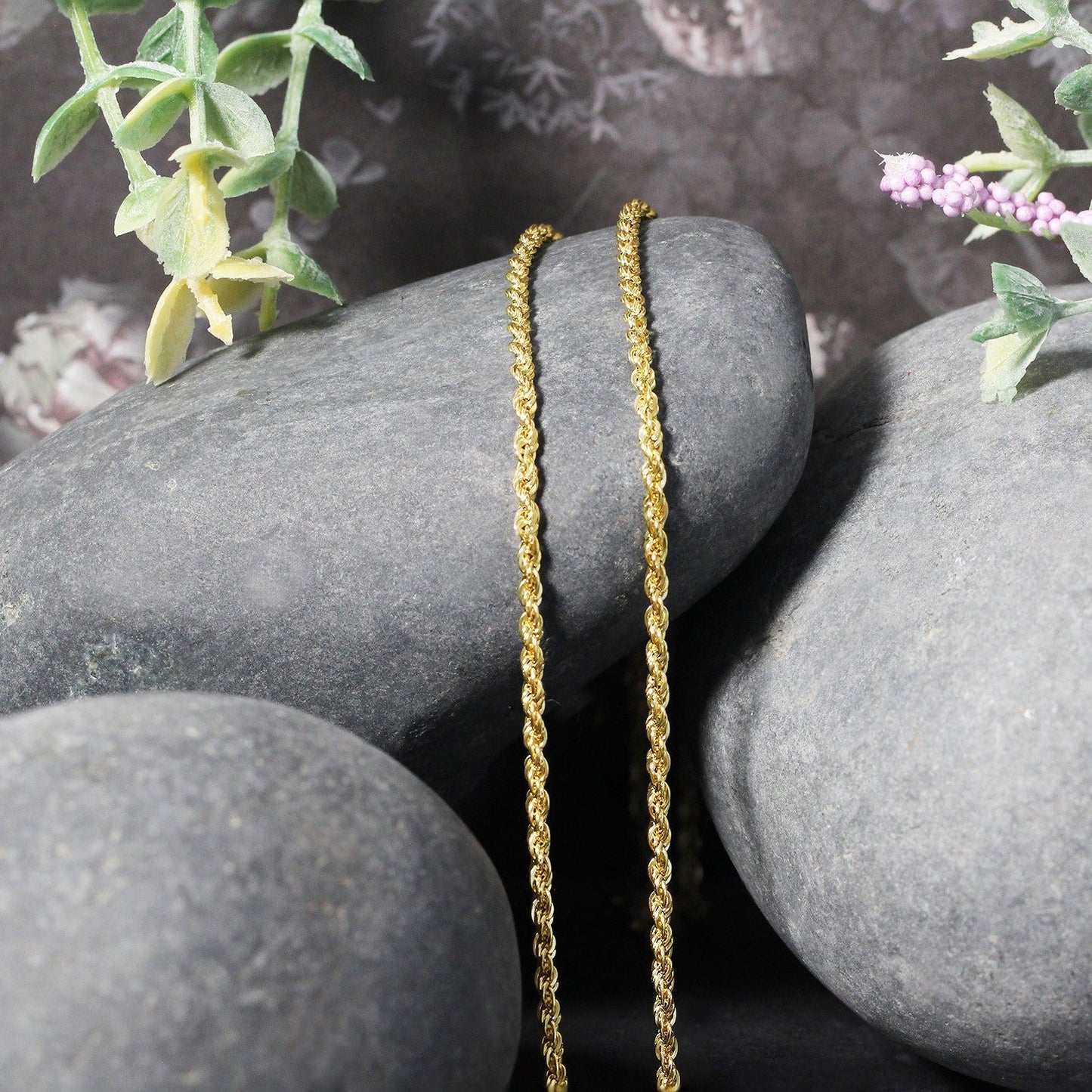 Cadena de Cuerda Ligera de Oro Amarillo de 14k - 2.0mm