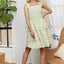 Summer Smocked Ruffled Wide Strap Mini Dress