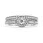Anillo de Compromiso con Halo de Diamantes de Plata Esterlina .925 1/2 Ctw Conjunto Nupcial