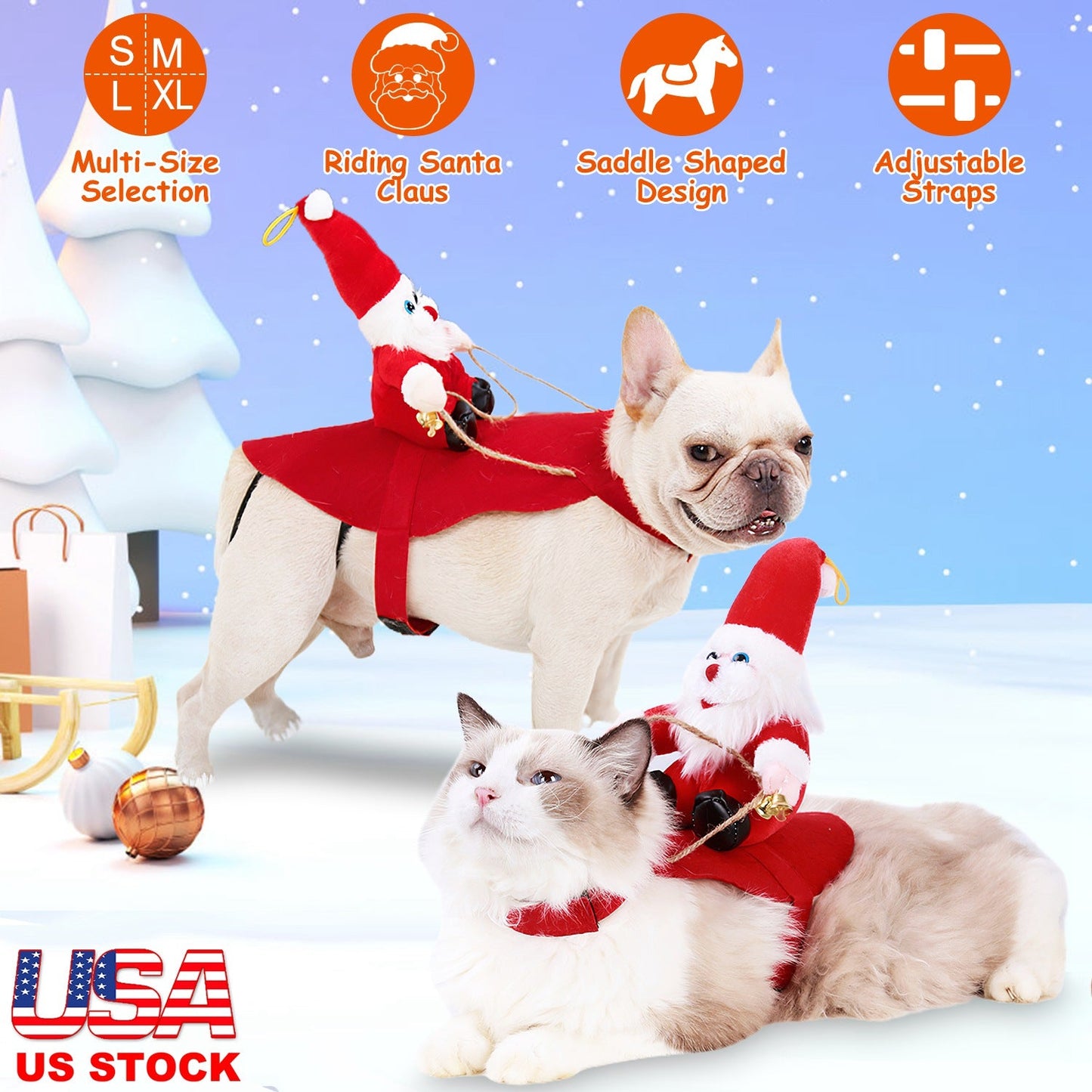 Disfraz de abrigo rojo de invierno para mascotas, perros y gatos