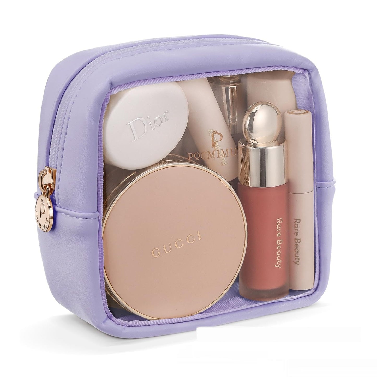Premium Leather Transparent Cosmetic Bag for Travel