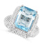 9.25 Carat Genuine Blue Topaz Sterling Silver Ring