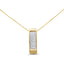 Collar con colgante vertical de diamante de corte princesa en oro amarillo de 14 quilates
