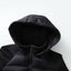 Chaqueta con capucha térmica de patchwork negro de manga larga