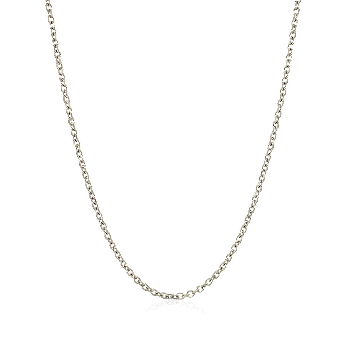 Cadena de eslabones de corte de diamante de oro blanco de 14k - 1.5mm