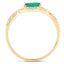 Bague de fiançailles en or jaune 14K avec émeraude zambienne de 0,32 carat et diamants