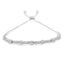 .925 Sterling Silver Adjustable Bolo Bracelet with Diamonds