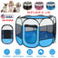 Portable Foldable Pet Tent Exercise Pen Kennel Removable Zipper Top and Bottom Water Resistant Indoor Outdoor Use For Dogs Cats Other Pets - Korvel