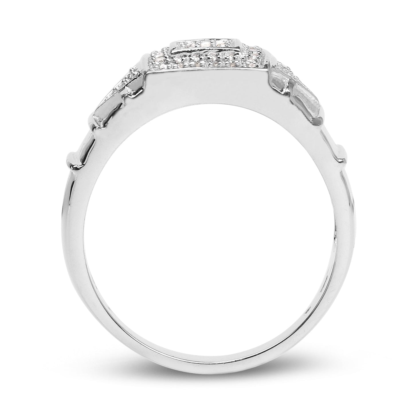 14K White Gold Plated 0.21 Carat Genuine Diamond Ring