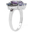 4.04 Carat Genuine Amethyst & Tanzanite Sterling Silver Ring
