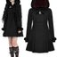 Manteau à capuche noir avec oreilles de chat gothiques