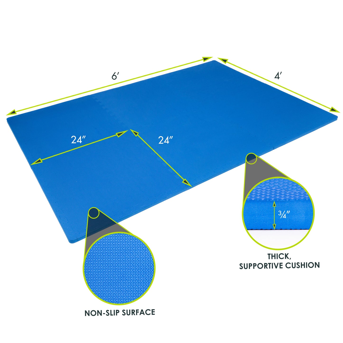 ProsourceFit 0.75" Exercise Puzzle Mat for Versatile Flooring