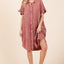 Mineral Wash Cotton Gauze Mini Shirt Dress for Women