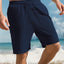 Men's Striped Jogger Shorts with Multi-Bag Design