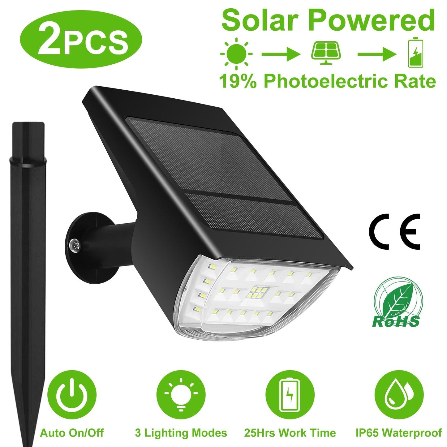 Focos Solares de Paisaje Solarek de 32 LEDs - Impermeables y Auto On/Off