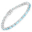 8.84 Carat Genuine Blue Zircon & Topaz Sterling Silver Bracelet
