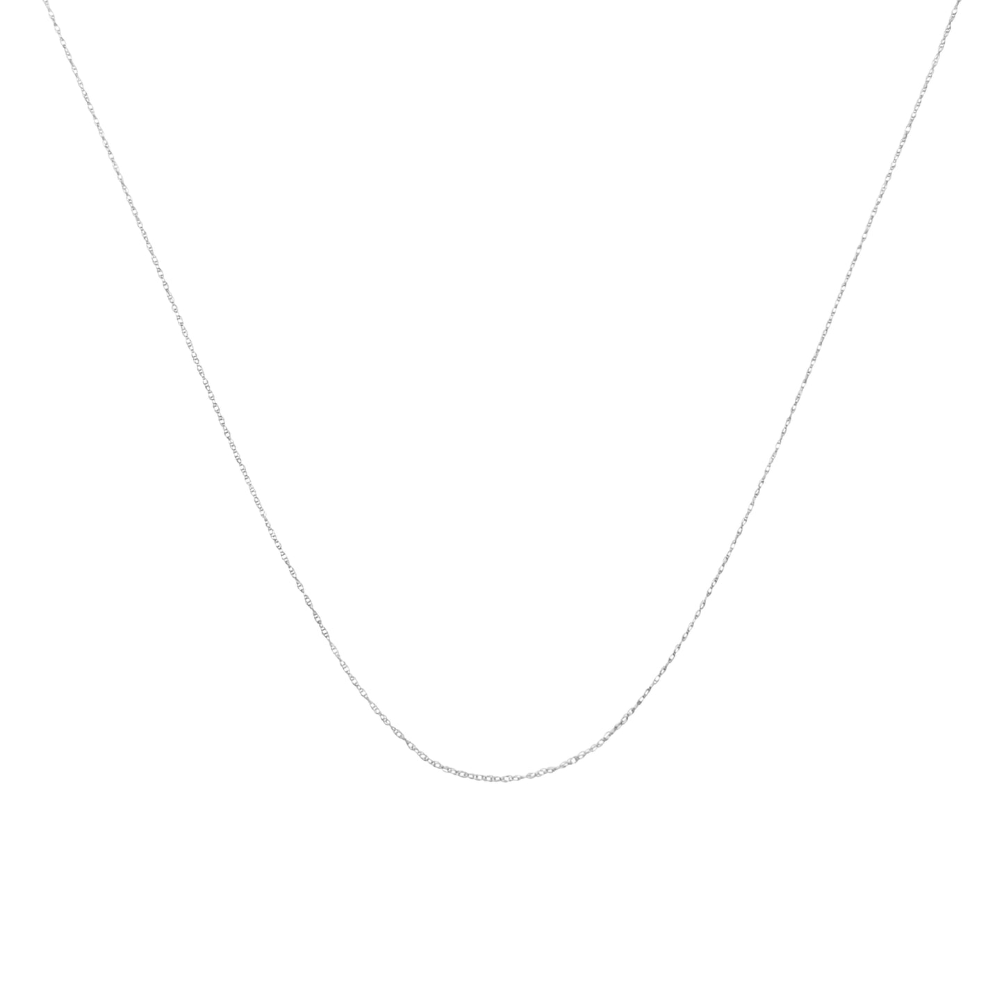 Solid 10K Yellow Gold 0.5mm Slim Rope Chain Necklace - 18"