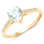 Bague de fiançailles en or jaune 14K avec aquamarine et diamant de 0,65 carat