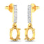 Pendientes Semi Montura de Diamante Blanco Genuino de 0.14 Quilates en Oro Amarillo de 14K