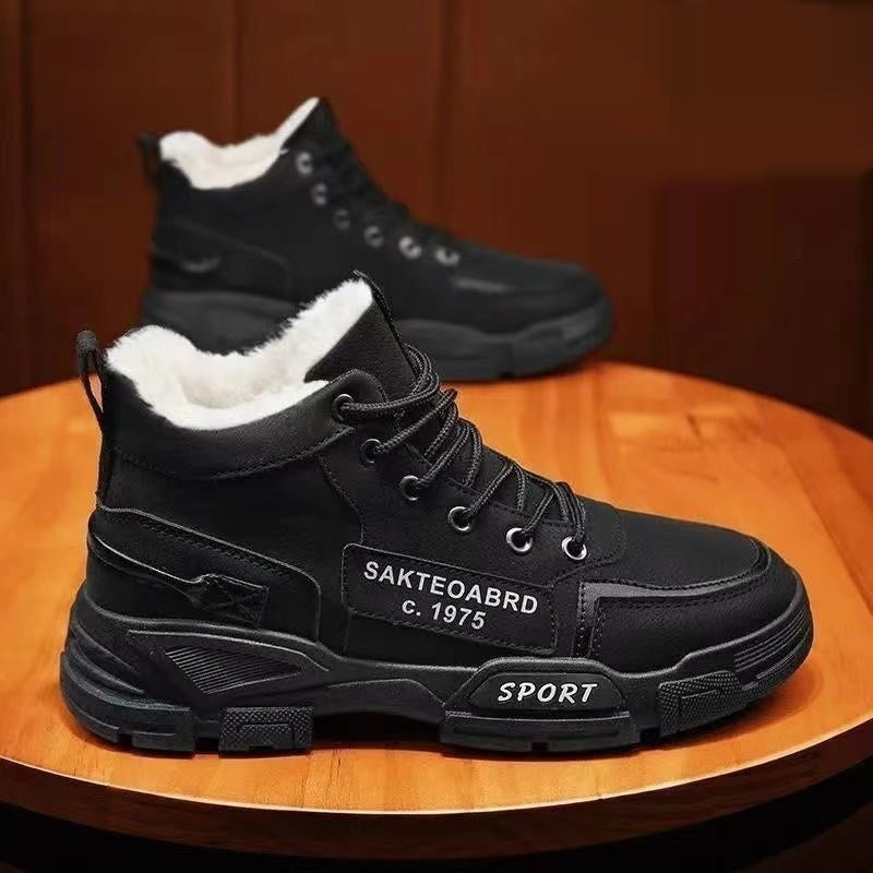 Bottes Martin : Bottes de neige imperméables doublées en polaire pour hommes