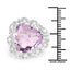 Anillo de plata esterlina con amatista genuina de 8.86 quilates y zirconia blanca