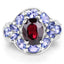 Bague en argent sterling avec grenat de 4,20 carats, tanzanite et topaze blanche