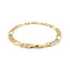 Pulsera Figaro Sólida Pavé de Dos Tonos en Oro Amarillo de 14K - 7.0mm