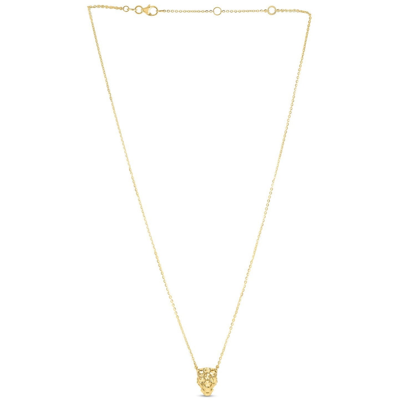 Collier tête de panthère en or jaune 14 carats
