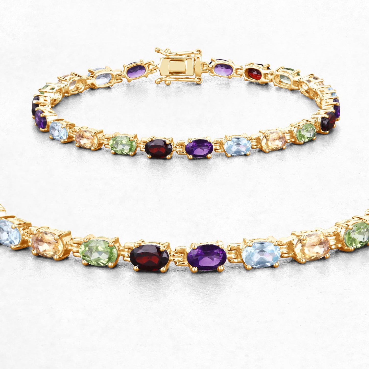 8.96 Carat Genuine Multi-Stone .925 Sterling Silver Bracelet