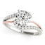 Bague de fiançailles en diamant avec anneau en or blanc et rose 14k