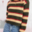 Chic Striped Long Sleeve Sweater with Round Neck - Korvel