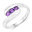 0.54 Carat Genuine Amethyst .925 Sterling Silver Bypass Ring
