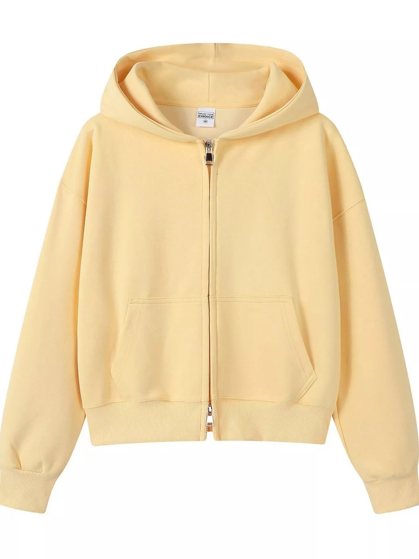 Plus Size Casual Zip-Up Long Sleeve Hoodie