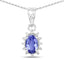 Ensemble de bijoux en tanzanite véritable de 2,00 carats et topaze blanche